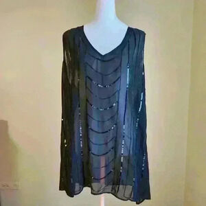 Torrid Romantic Flirty Mesh Sequin Plus Size Tank Top 5X